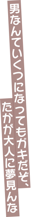 男なんていくつになってもガキだぞ、たかが大人に夢見んな