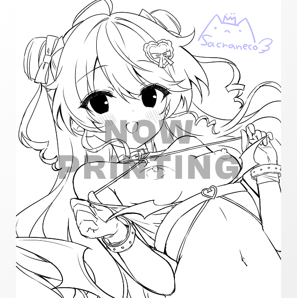 さくらねこ先生描き下ろし<br />複製サイン入り色紙